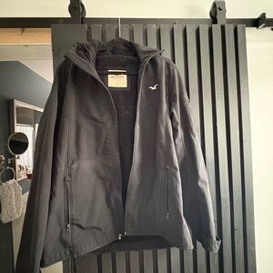 Hollister Men's Black Windbreaker Jacket